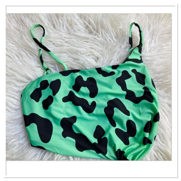 NWT Beach Riot Monokini High Cut Swimsuit Green Black Size XS - Picture 2 of 13